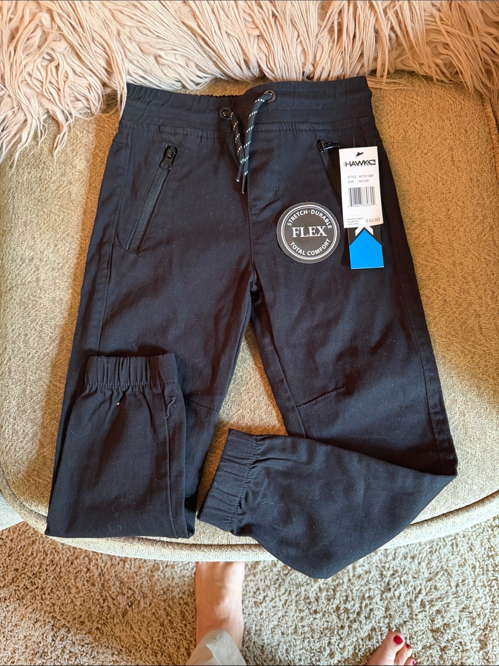 Hawke & Co Black Drawstring FLEX Jogger Pants